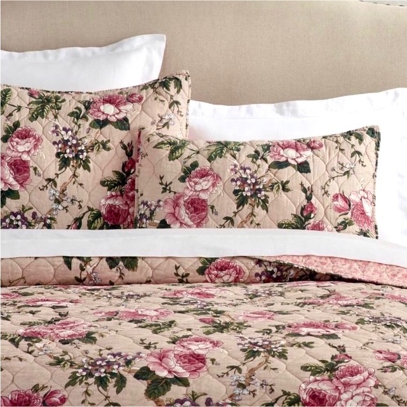 Pottery Barn Adelise Standard Pillow Sham Reversible Cotton Linen New With Tag